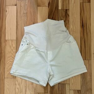Women's White maternity Shorts